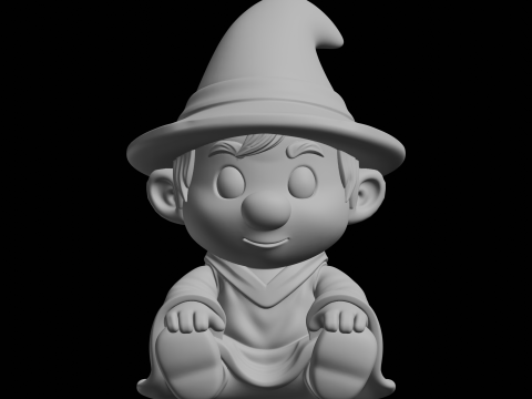 Personaje de fantas&iacute;a de estatuilla de mago de Chibi Modelo de impresión 3D