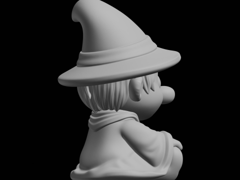 Chibi Wizard Figurine Fantasy Character 3D Print Model