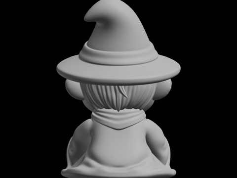 Chibi Wizard Figurine Fantasy Character 3D Print Model