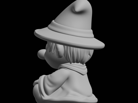 Chibi Wizard Figurine Fantasy Character 3D Print Model