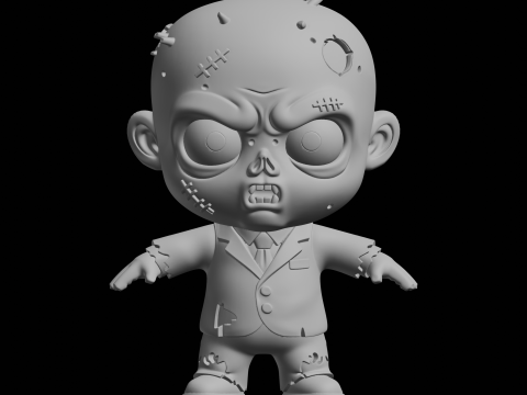 Modelo de impresi&oacute;n 3D del personaje de dibujos animados Chibi Zombie Modelo de impresión 3D