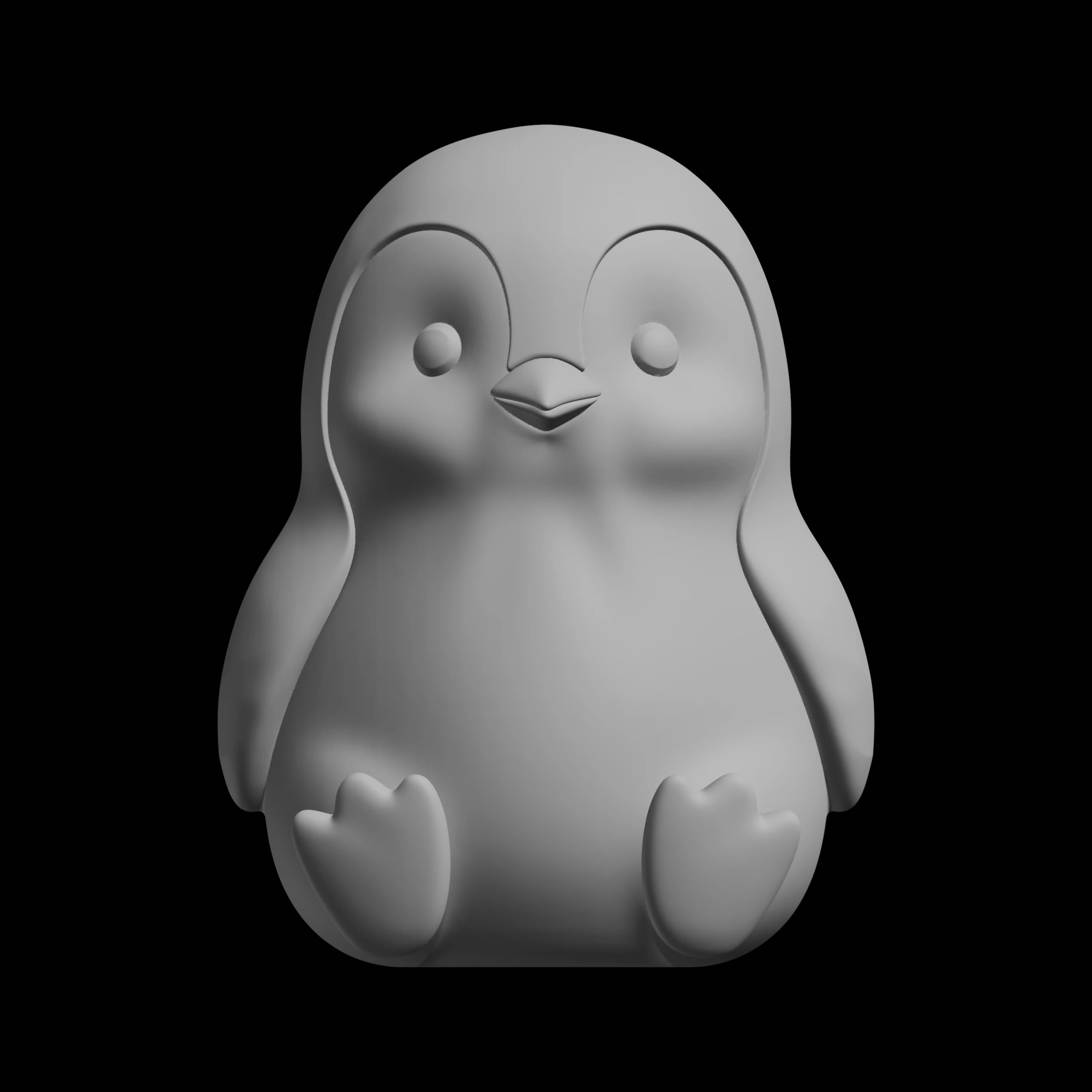 Chubby Penguin 3D Print Model 3D Print Model .c4d .max .obj .3ds .fbx .stl .blend 