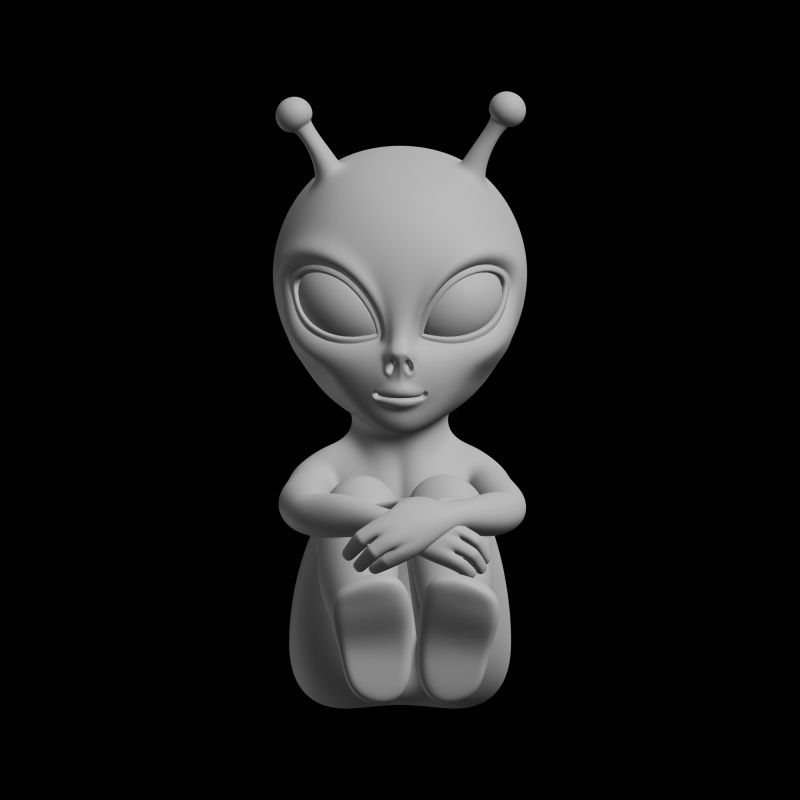 Cute Alien Figure Sci Fi Character 3D Print Model .c4d .max .obj .3ds .fbx .stl .blend