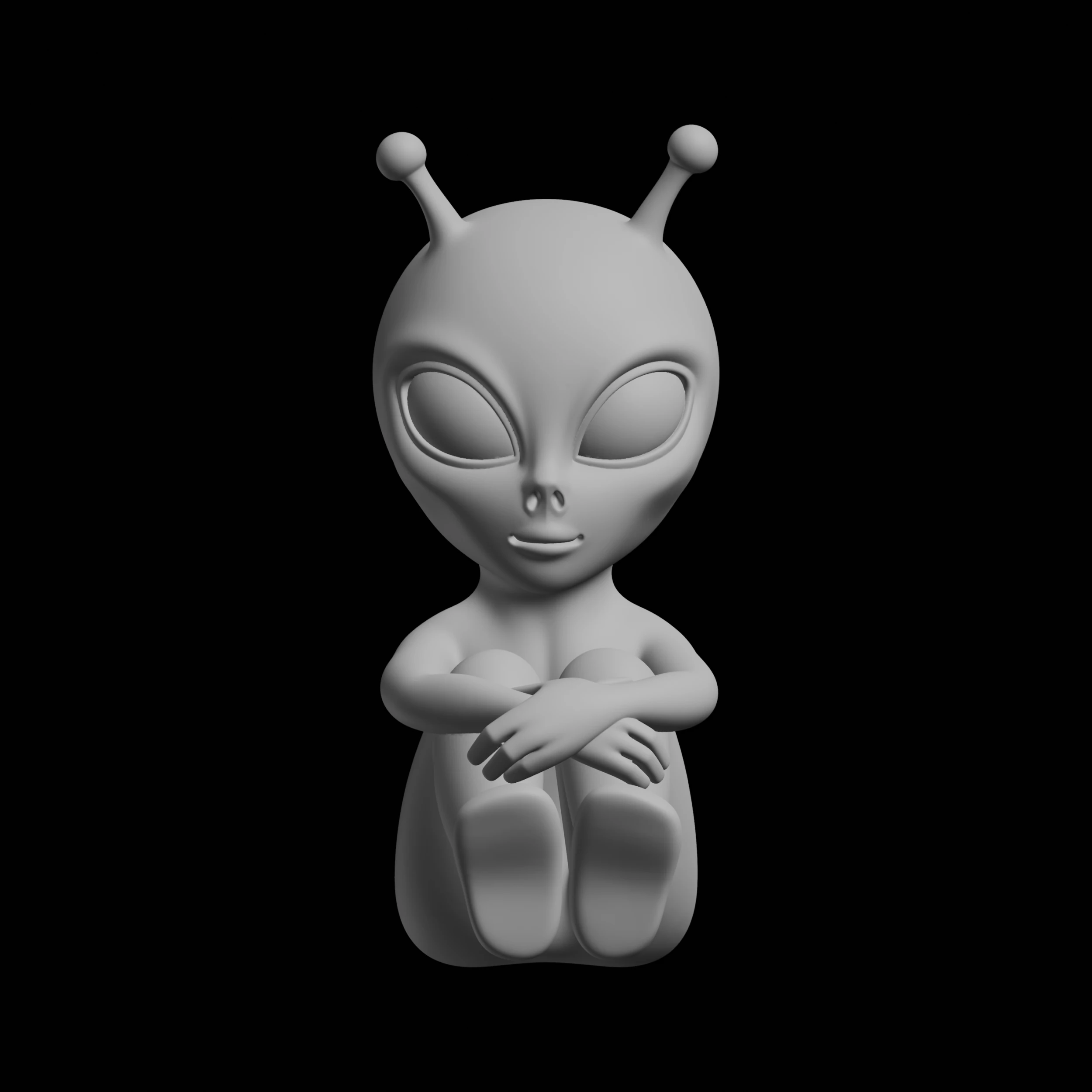 Cute Alien Figure Sci Fi Character 3D Print Model .c4d .max .obj .3ds .fbx .stl .blend 