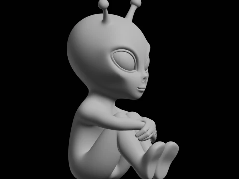 Cute Alien Figure Sci Fi Character 3D Print Model