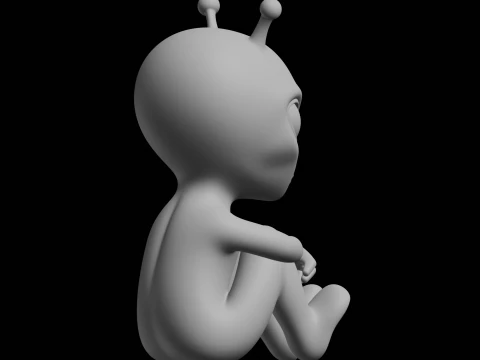 Cute Alien Figure Sci Fi Character 3D Print Model