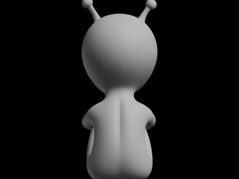 Cute Alien Figure Sci Fi Character 3D Print Model