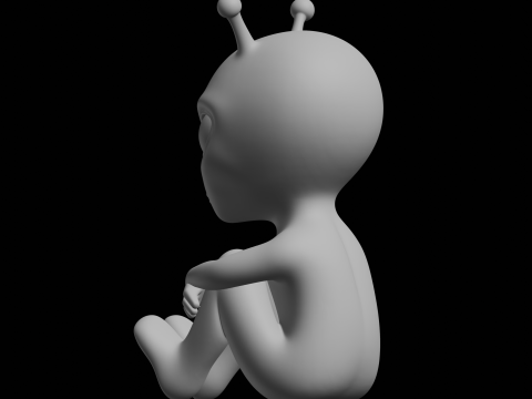 Cute Alien Figure Sci Fi Character 3D Print Model