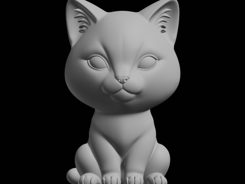Figura de animal modelo de impresi&oacute;n 3D de estatua de gato lindo Modelo de impresión 3D