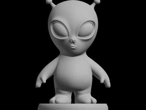 귀여운 회색 외계인 그림 공상 과학 캐릭터 3D 프린트 모델