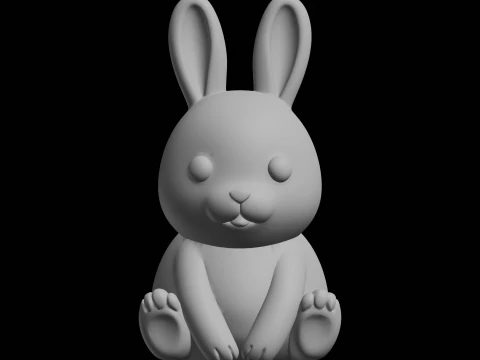 Sevimli Tavşan Fig&uuml;r&uuml; 3D Baskı Modeli