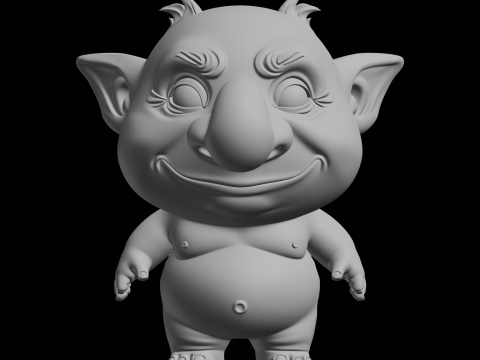 귀여운 트롤 캐릭터 3D 프린트 모델 판타지 캐릭터 3D 프린트 모델