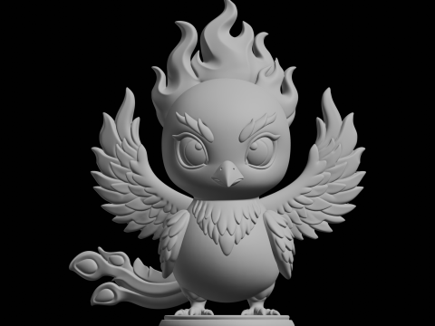 Mythische Phönixfigur 3D Druckmodell