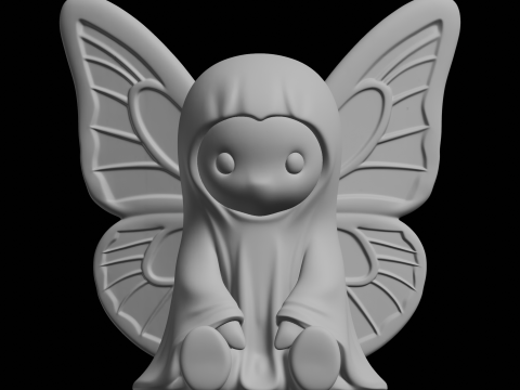 나비 판타지 그림을 가진 생물 3D 프린트 모델