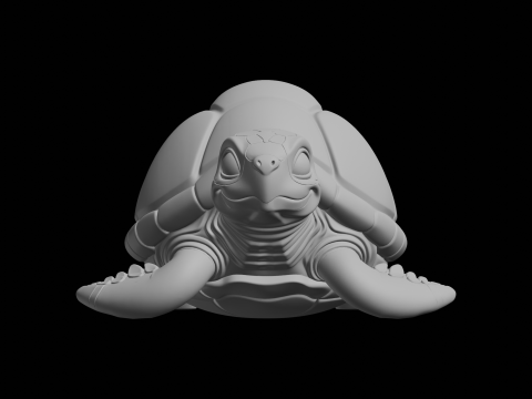 Cute Turtle Sculpture Animal Figure 3D Print Model