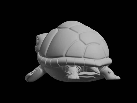 Cute Turtle Sculpture Animal Figure 3D Print Model