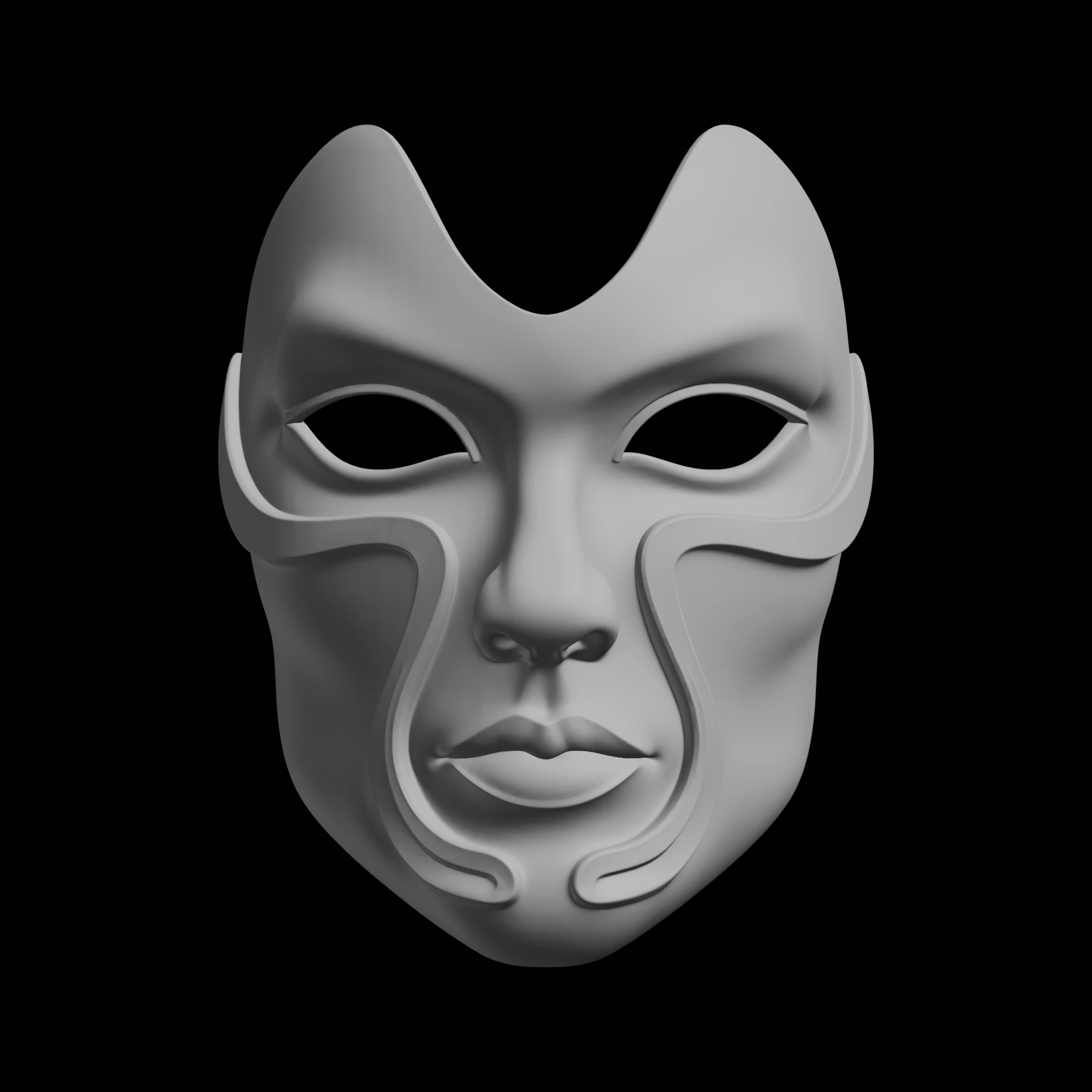 Decorative Face Mask 3D Print Model 3D Print Model .c4d .max .obj .3ds .fbx .stl .blend 