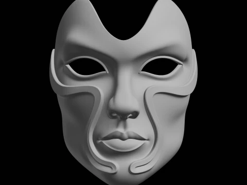 Modello di stampa 3D della maschera facciale decorativa Modello di stampa 3D