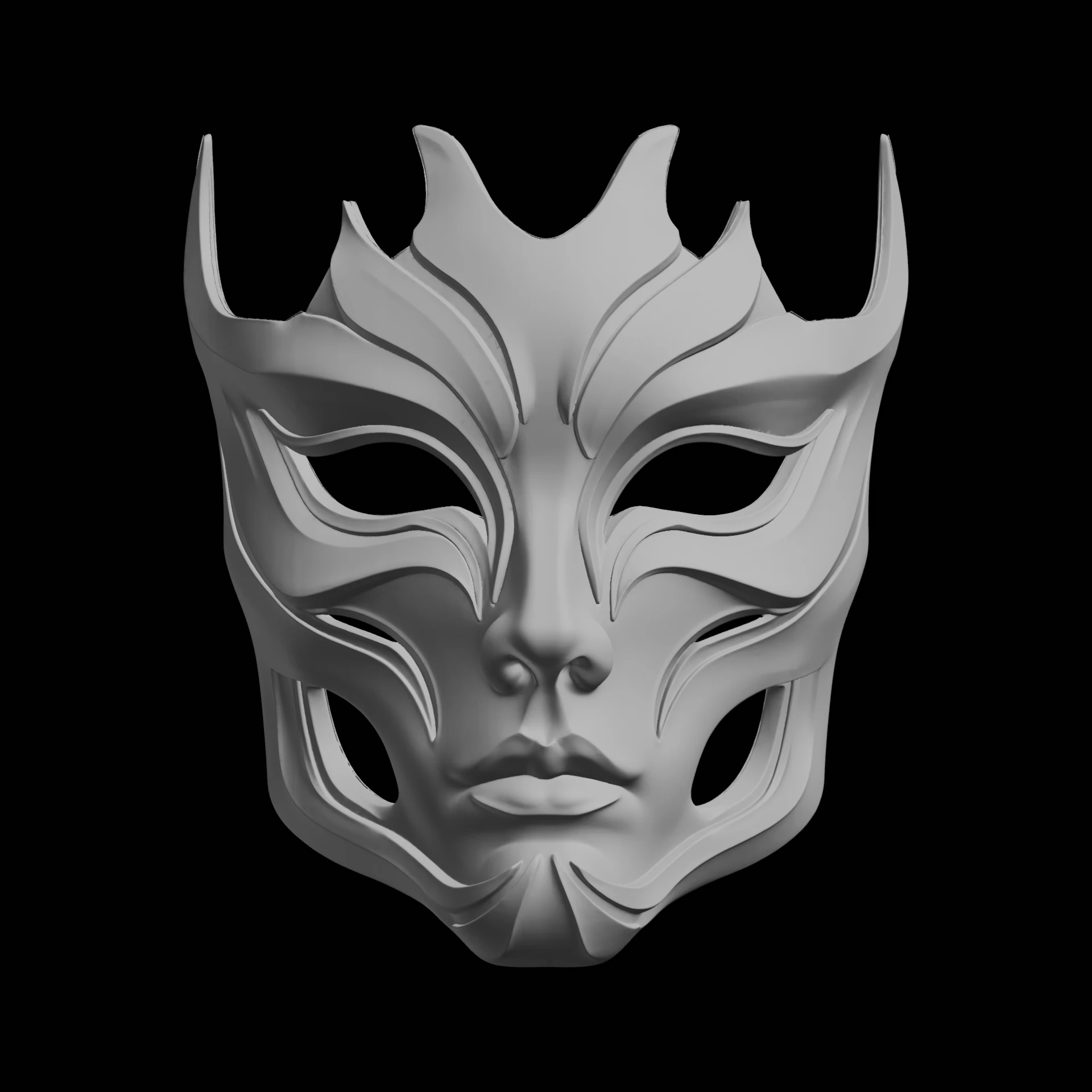 Fantasy Mask 3D Print Model Costume Accessory 3D Print Model .c4d .max .obj .3ds .fbx .stl .blend 