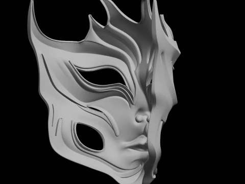 Fantasy Mask 3D Print Model Costume Accessory 3D Print Model