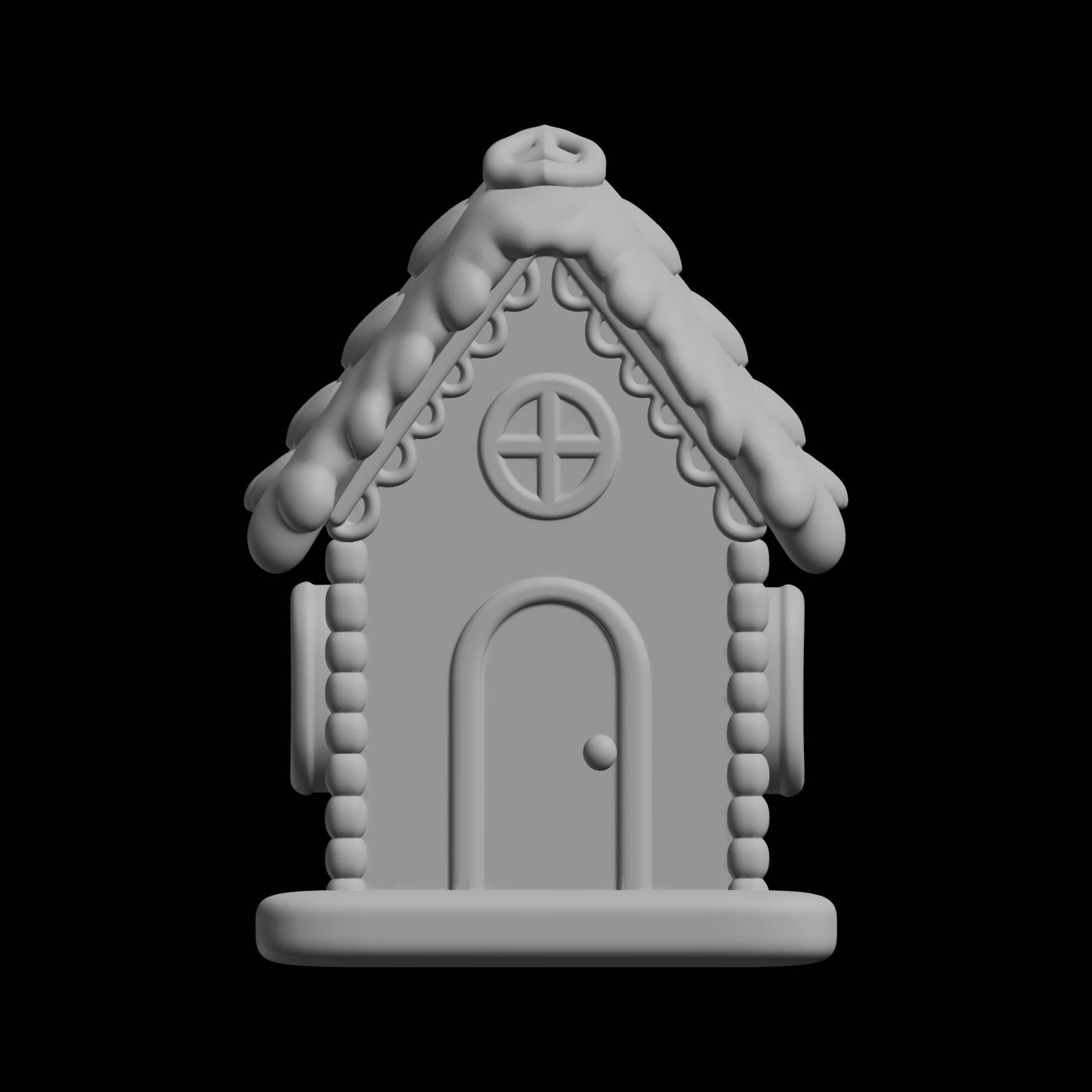 Gingerbread House Holiday Decor 3D Print Model .c4d .max .obj .3ds .fbx .stl .blend