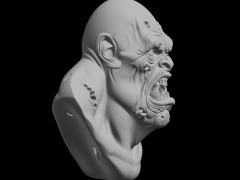 오크 흉상 판타지 생물 3D 프린트 모델