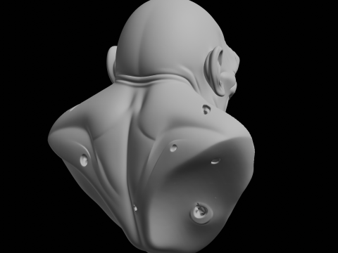 오크 흉상 판타지 생물 3D 프린트 모델