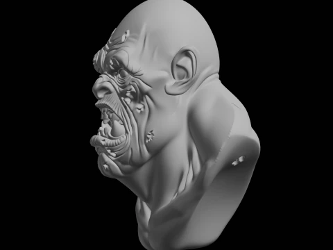 Orc Bust Fantasy Creature 3D Print Model