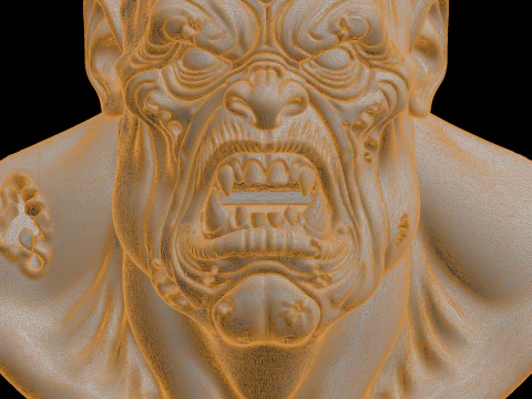 Orc Bust Fantasy Creature 3D Print Model