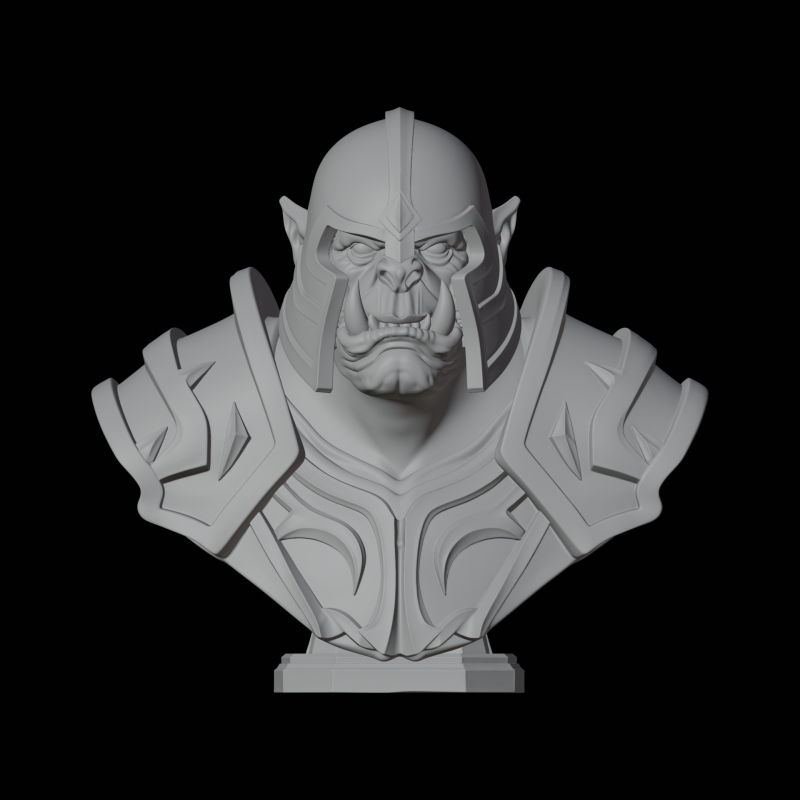 Orc Warrior Fantasy Character Bust 3D Print Model .c4d .max .obj .3ds .fbx .stl .blend 