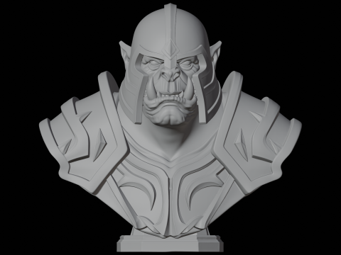 Ork Savaş&ccedil;ısı Fantezi Karakter B&uuml;st&uuml; 3D Baskı Modeli