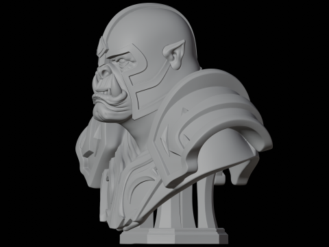Orc Warrior Fantasy Character Bust 3D Print Model