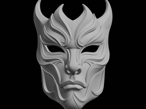 华丽的幻想面具 3D 打印模型