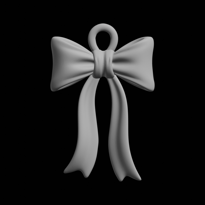 Ribbon Bow Decorative Element 3D Print Model .c4d .max .obj .3ds .fbx .stl .blend