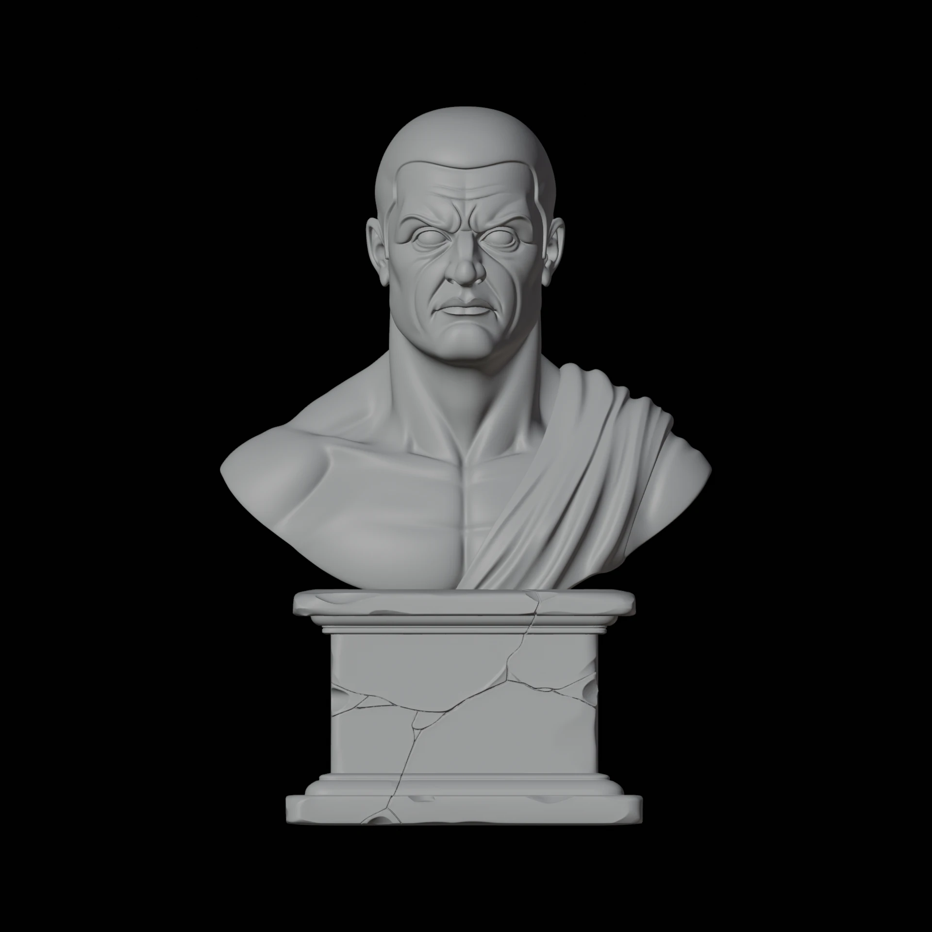 Roman Male Bust 3D Print Model .c4d .max .obj .3ds .fbx .stl .blend 