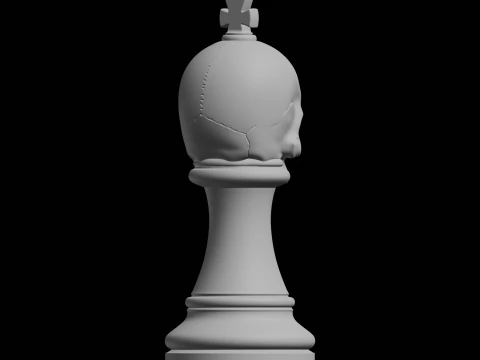 Skull King Chess Piece 3D Print Model