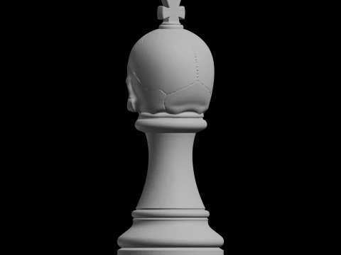 Skull King Chess Piece 3D Print Model