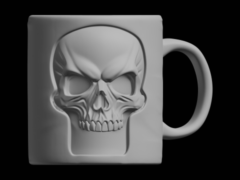Skull Mug 3D Print Model Drinkware Modelo de impresión 3D