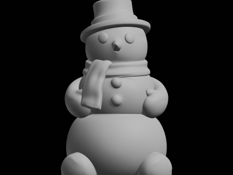 Figura del pupazzo di neve Modello di stampa 3D Tema invernale Modello di stampa 3D