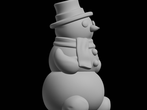 Figura del pupazzo di neve Modello di stampa 3D Tema invernale Modello di stampa 3D