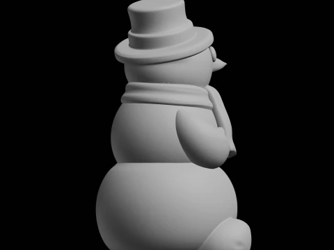 Snowman Figure 3D Print Model Winter Theme 3D Print Model