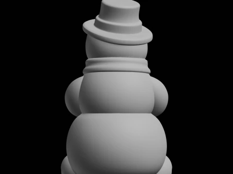 Snowman Figure 3D Print Model Winter Theme 3D Print Model