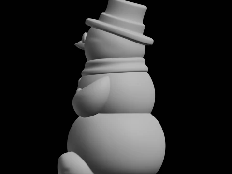 Snowman Figure 3D Print Model Winter Theme 3D Print Model