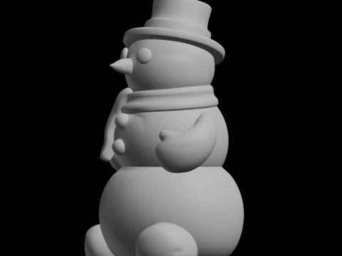 Snowman Figure 3D Print Model Winter Theme 3D Print Model