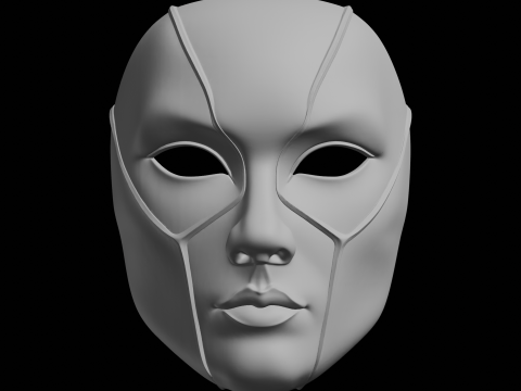 様式化されたフェイスマスク装飾モデル 3Dプリントモデル