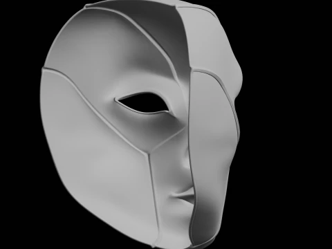 Stylized Face Mask Decorative Model 3D Print Model