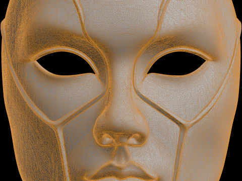 Stylized Face Mask Decorative Model 3D Print Model