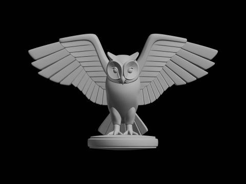 Stylized Owl Sculpture 3D Print Model