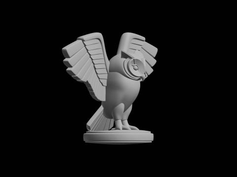 Stylized Owl Sculpture 3D Print Model