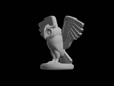 Stylized Owl Sculpture 3D Print Model